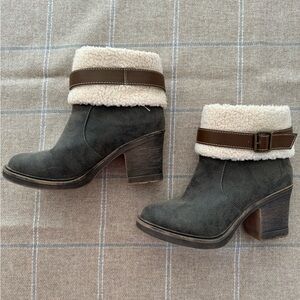 Dirty Laundry Ankle Booties with Shearling Cuff
